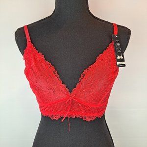 NWT Heidi Klum Natural French Lace Bra Size L